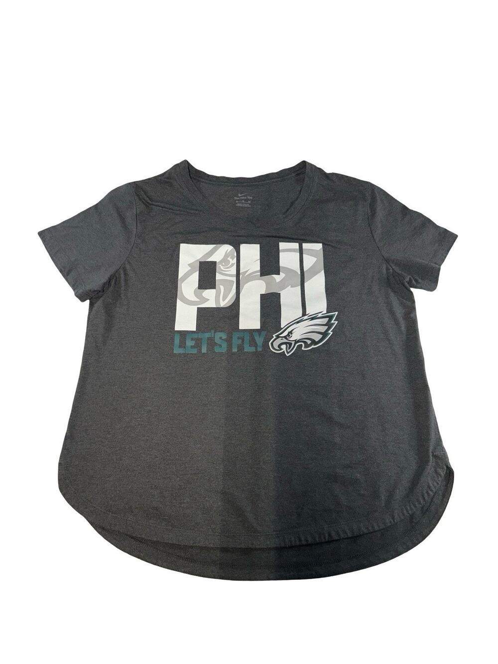 Nike Women’s XL Philadelphia Eagles Let’s Fly Graphic T-Shirt Gray NFL